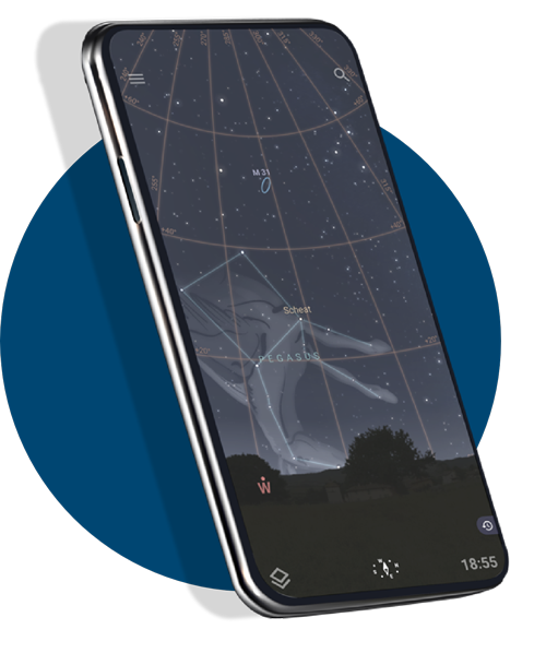 Mobile device with astronomy app