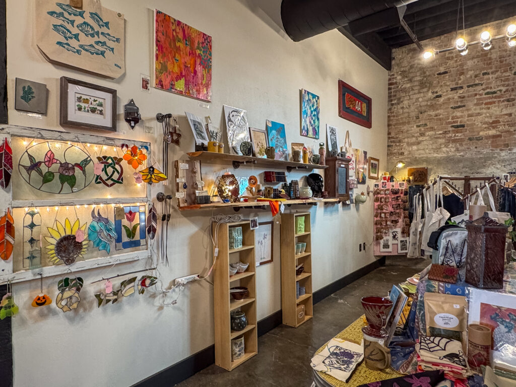 Local artwork shop inside the Cleveland Market in Uptown, Butte, Montana. 