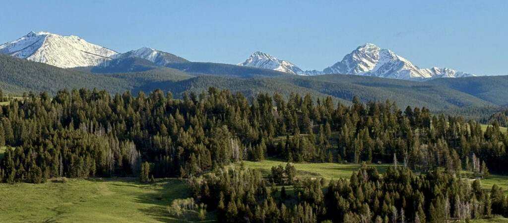 North Side of Anaconda Pintler Range - Warren Peak Right Side - West Goat Far Left Side