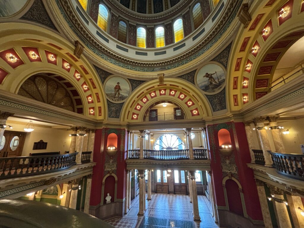 Interior of the opulent rotunda inside of the Montana State Capitol building in Helena, Montana. Photo by Alyssa Starr, Tempest Technologies.