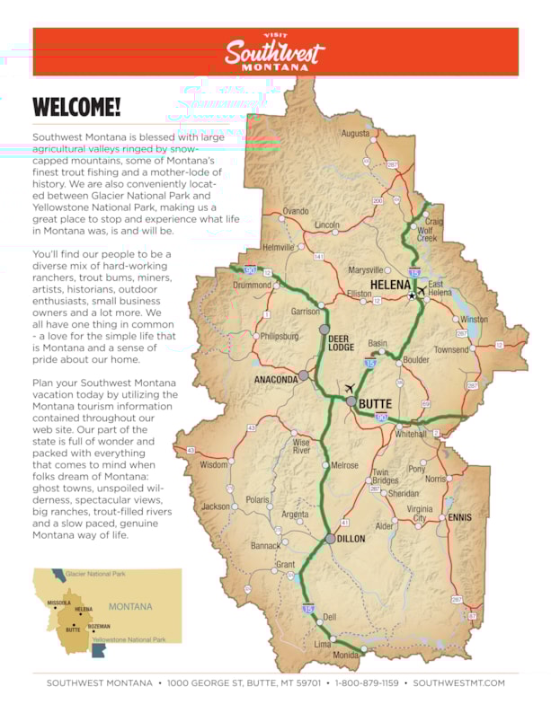 Southwest Montana Region Map