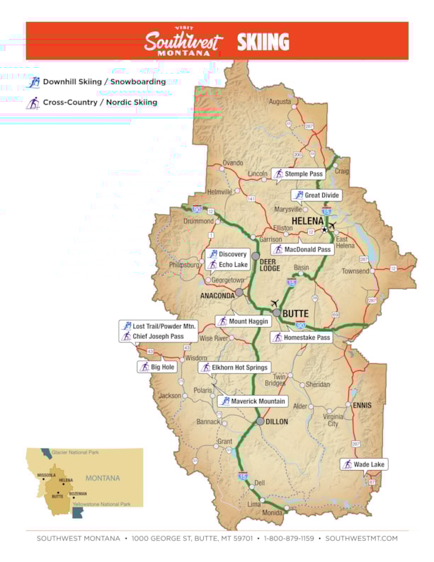 Southwest Montana Skiing Map
