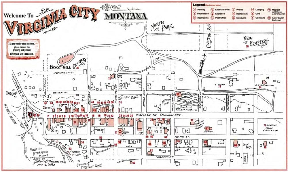 Virginia City Walking Tour Map