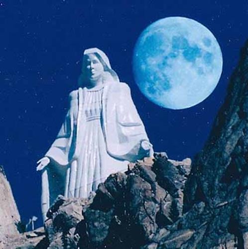 Our Lady of the Rockies Tour: Lady of the Rockies with moon