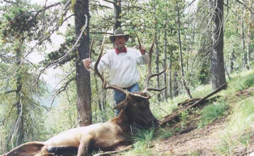 Scapegoat Wilderness Outfitters: man with elk
