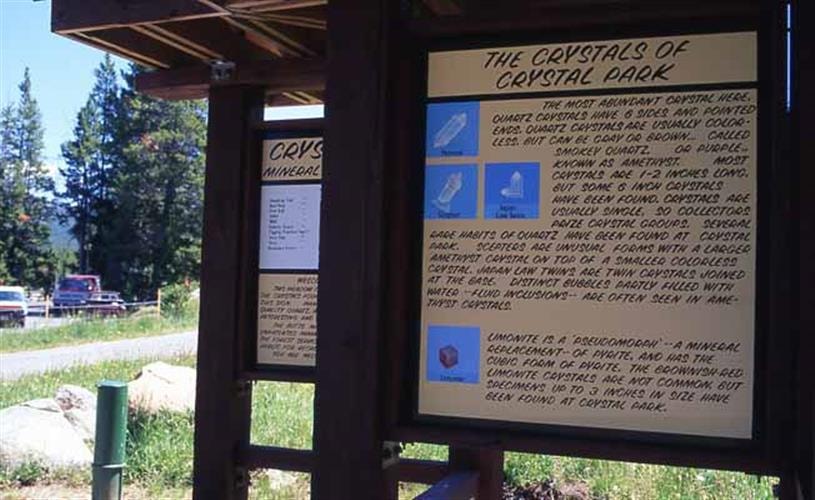 Crystal Park: interpetive sign