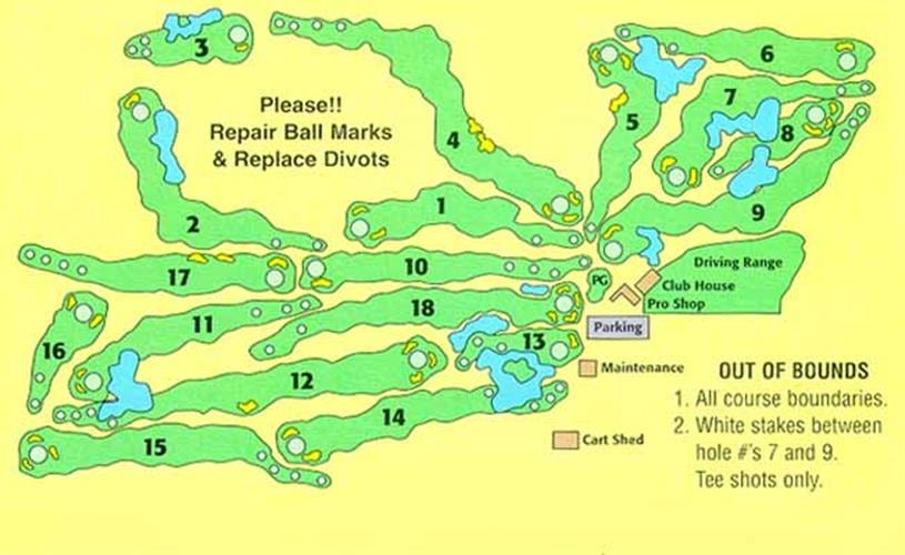 Bill Roberts Golf Course: course map